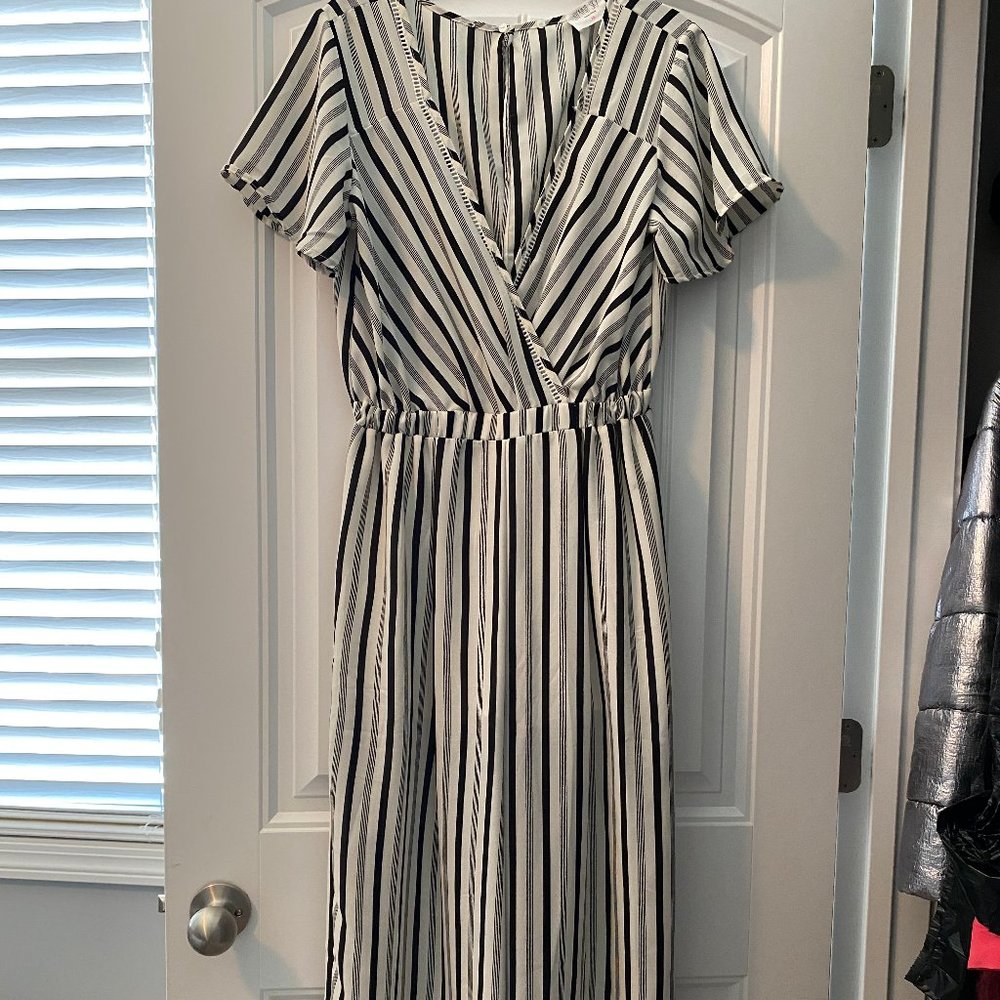 Striped Black & White Jumpsuit